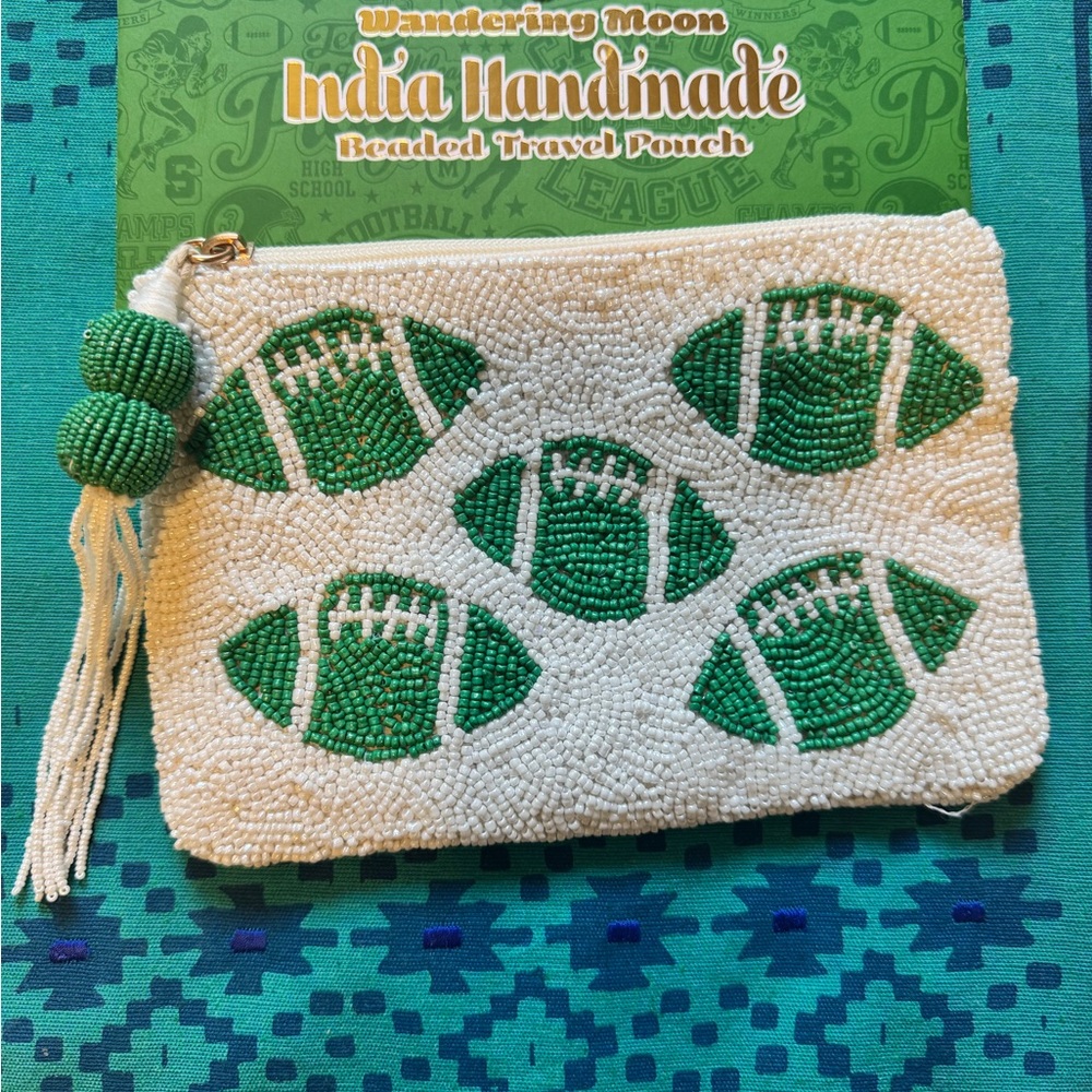 Beaded Football Travel Pouch